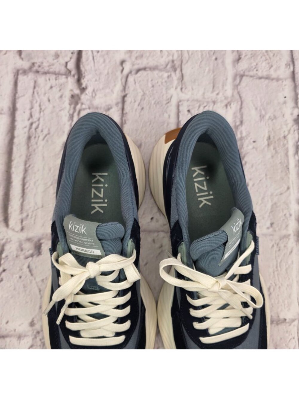 Kizik Monaco Sneaker Womens 9 Stormy Weather Naval Academy Comfort Shoes READ - Picture 7 of 13